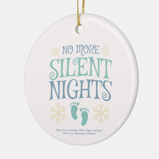 クリスマス静か妊娠の夜 セラミックオーナメント (左)