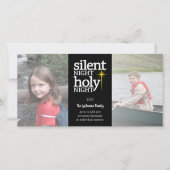 クリスマス静か – 夜 – 3枚の写真コラージュ シーズンカード (正面)