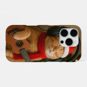 クリスマス音楽を演奏する猫のiPhone 16 Proケース iPhoneケース (裏面横)