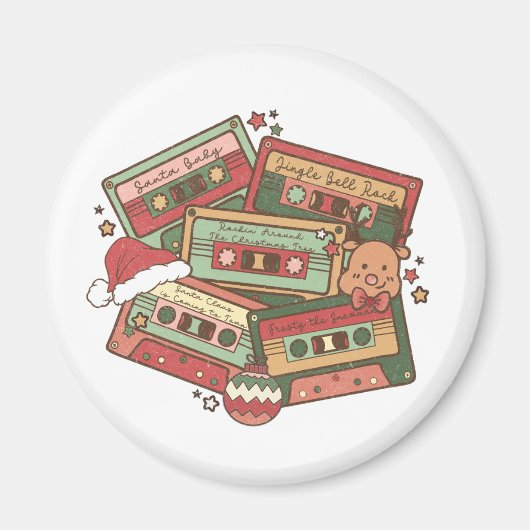 クリスマス音楽カセットテープ マグネット (正面)