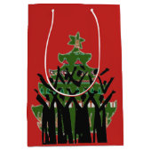 クリスマス音楽キャロルの歌手の福音の聖歌隊のギフト ミディアムペーパーバッグ (正面)