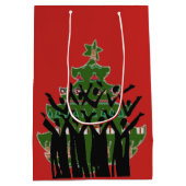 クリスマス音楽キャロルの歌手の福音の聖歌隊のギフト ミディアムペーパーバッグ (裏面)