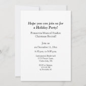 クリスマス音楽発表会の招待状 天使 招待状 (裏面)