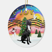 クリスマス音楽2 - Great Dane (黒 – 自然) セラミックオーナメント (左)