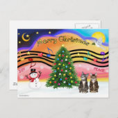 クリスマス音楽2 - Tabby Cats シーズンポストカード (正面/裏面)