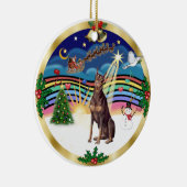 クリスマス音楽3 - Red Doberman セラミックオーナメント (右)