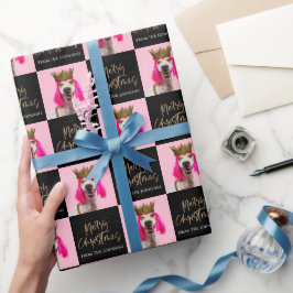 クリスマス顔フォトカスタムギフトラップ ラッピングペーパー