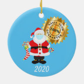 クリスマス顔マスクサンタタイズおもしろい セラミックオーナメント (裏面)