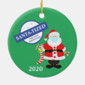 クリスマス顔マスクサンタタイズおもしろい セラミックオーナメント (裏面)