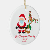 クリスマス顔マスクサンタトナカイ2021 カスタム セラミックオーナメント (右)