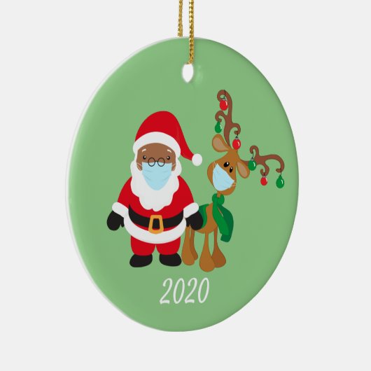 クリスマス顔マスクサンタトナダーエスニック2020 セラミックオーナメント (右)