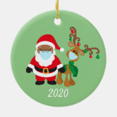 クリスマス顔マスクサンタトナダーエスニック2020 セラミックオーナメント (裏面)