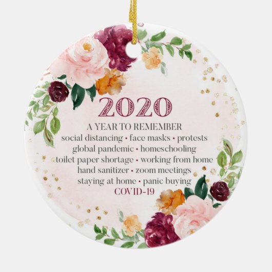 クリスマス顔マスクサンタ2020 セラミックオーナメント (裏面)