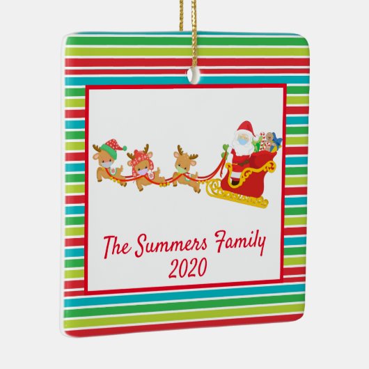 クリスマス顔マスクサンタ&トナカイ2020 セラミックオーナメント (右)