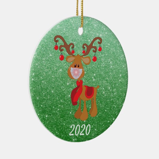 クリスマス顔マスクルドルフトナカイ2020 セラミックオーナメント (右)