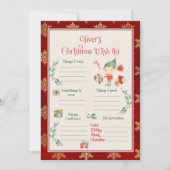 クリスマス願い事リストのテンプレート 招待状 (正面)