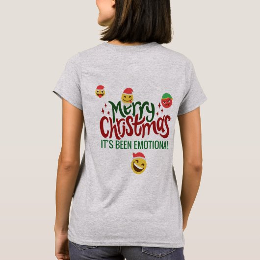 クリスマス風情に満ちた絵文字おもしろい。 Tシャツ (裏面)