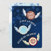 クリスマス飛んでいるクッキーエンジェルズホリデーベーキング シーズンカード (正面/裏面)