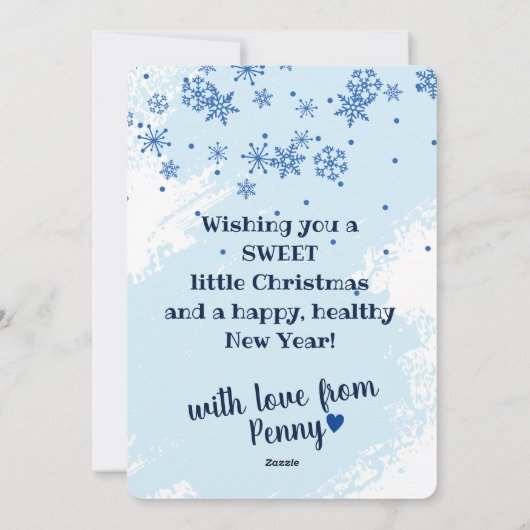 クリスマス飛んでいるクッキーエンジェルズホリデーベーキング シーズンカード (裏面)