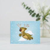 クリスマス飛んでいるトナカイ シーズンポストカード (スタンド正面)