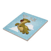 クリスマス飛んでいるトナカイ タイル (側面)