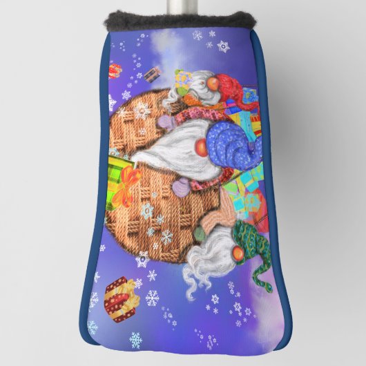 クリスマス飛んでいる格言の風船と与え贈り物 ゴルフヘッドカバー (回転90)