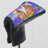 クリスマス飛んでいる格言の風船と与え贈り物 ゴルフヘッドカバー (3/4 正面)