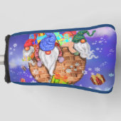 クリスマス飛んでいる格言の風船と与え贈り物 ゴルフヘッドカバー (正面)