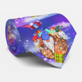 クリスマス飛んでいる格言の風船と与え贈り物 ネクタイ (ロール)