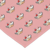 クリスマス飛んでいる豚 ショートテーブルランナー (コーナー)