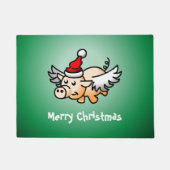 クリスマス飛んでいる豚 ドアマット (正面)