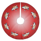 クリスマス飛んでいる豚 ブラッシュドポリエステルツリースカート (正面)