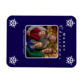 クリスマス飛行機スノーフレークフォトおもしろいカスタム マグネット (横)