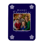 クリスマス飛行機スノーフレークフォトおもしろいカスタム マグネット (縦)