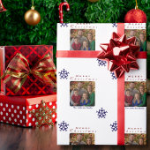 クリスマス飛行機スノーフレークフォトおもしろいカスタム ラッピングペーパー