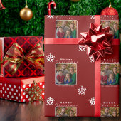 クリスマス飛行機スノーフレークフォトおもしろいカスタム ラッピングペーパー