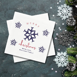 クリスマス飛行機スノーフレークミニマリスト航空 スタンダードランチョンナプキン