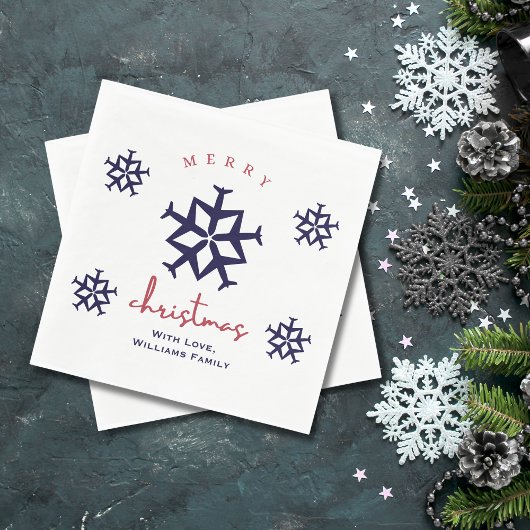 クリスマス飛行機スノーフレークミニマリスト航空 スタンダードランチョンナプキン