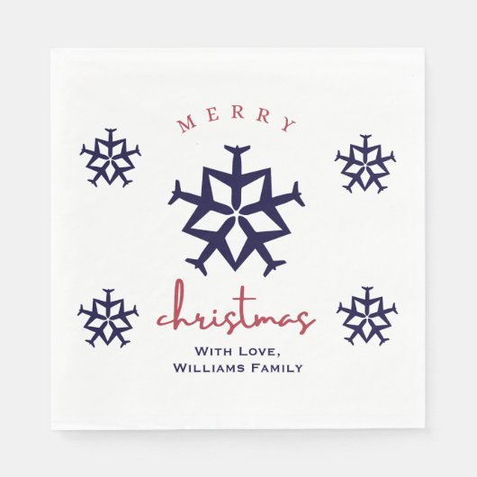 クリスマス飛行機スノーフレークミニマリスト航空 スタンダードランチョンナプキン (正面)