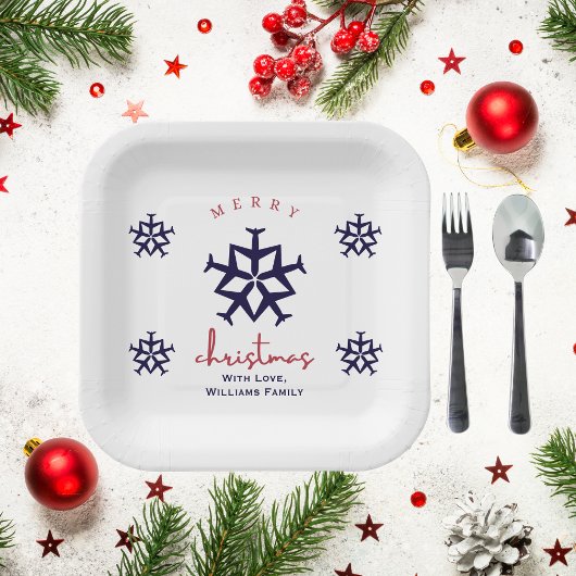 クリスマス飛行機スノーフレークミニマリスト航空 ペーパープレート