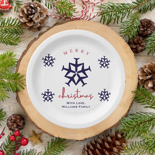 クリスマス飛行機スノーフレークミニマリスト航空 ペーパープレート
