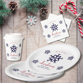 クリスマス飛行機スノーフレークミニマリスト航空 ペーパープレート