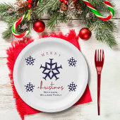 クリスマス飛行機スノーフレークミニマリスト航空 ペーパープレート