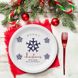 クリスマス飛行機スノーフレークミニマリスト航空 ペーパープレート