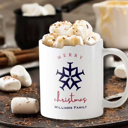 クリスマス飛行機スノーフレークミニマリスト航空F コーヒーマグカップ