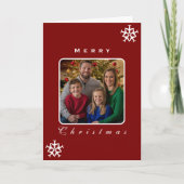 クリスマス飛行機スノーフレーク写真おもしろい航空 カード (正面)