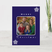 クリスマス飛行機スノーフレーク写真おもしろい航空 カード (正面)