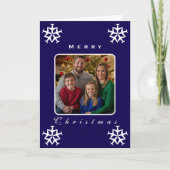 クリスマス飛行機スノーフレーク写真おもしろい航空 カード (正面)