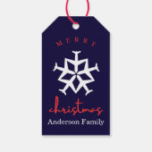 クリスマス飛行機スノーフレーク写真おもしろい航空 ギフトタグ (裏面)