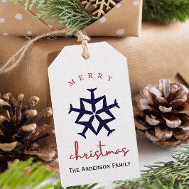 クリスマス飛行機スノーフレーク写真おもしろい航空 ギフトタグ